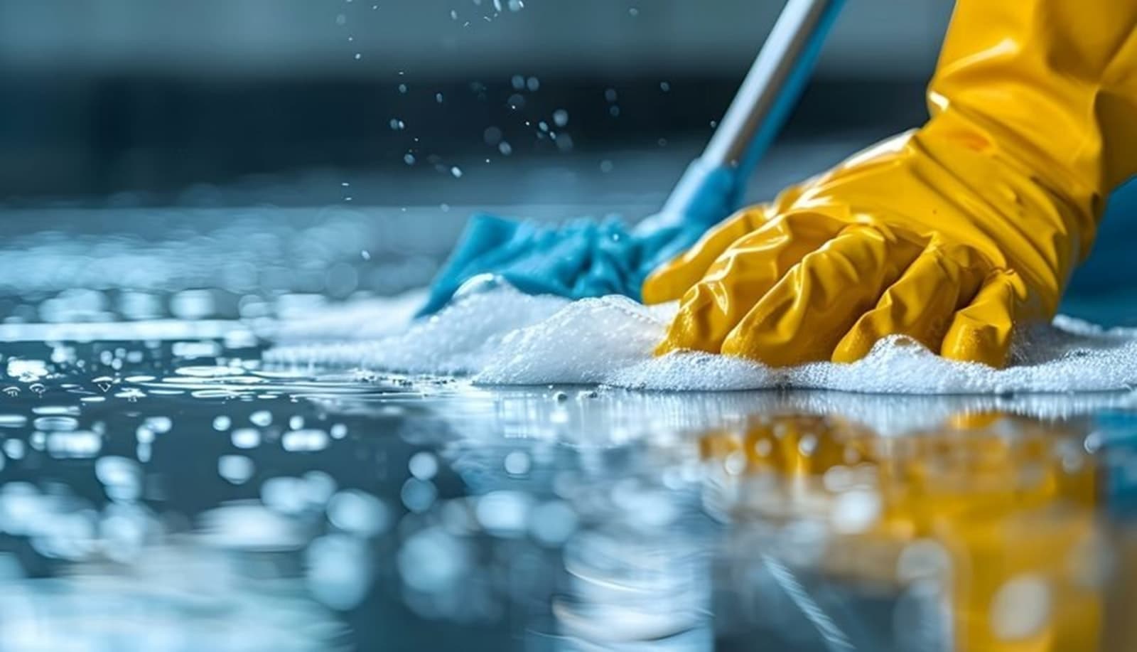 Professional cleaning in progress